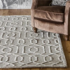 Rosecare Viscose And Wool Fabric Rug In Natural